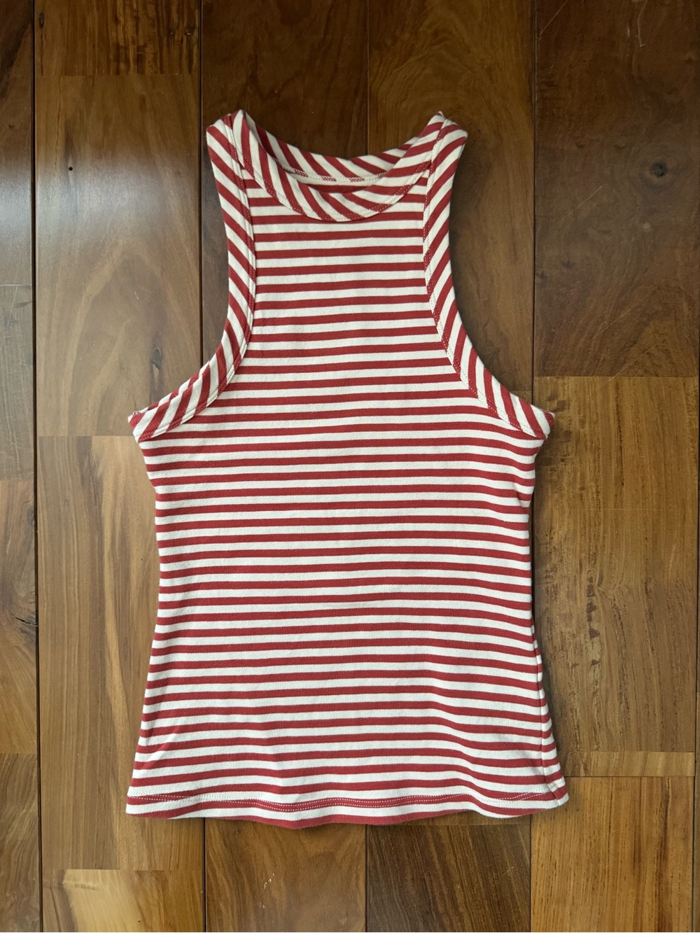 Maeve Red and White Striped Racerback Tank